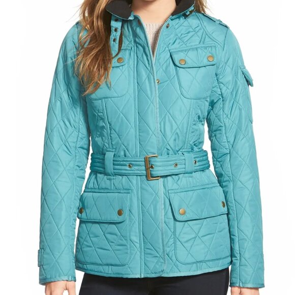BARBOUR INTERNATIONAL TOURER B.INTL POLARQUILT JACKET Ws UK8 US4 TEAL NWTs - Picture 1 of 11